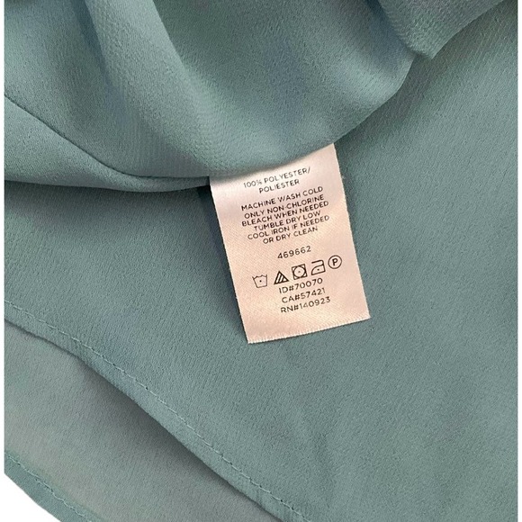 Ann Taylor Blue Sleeveless Ruffle Trim Top Size L 39-17 - Picture 4 of 6